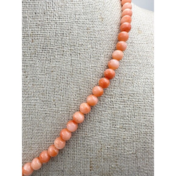 Vintage 12k Gold Filled Natural Salmon Coral Bead Necklace 16.75” - Picture 5 of 8